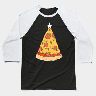 Pizza Christmas Tree Baseball T-Shirt